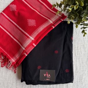 Cotton suit set with jamdhani dupatta