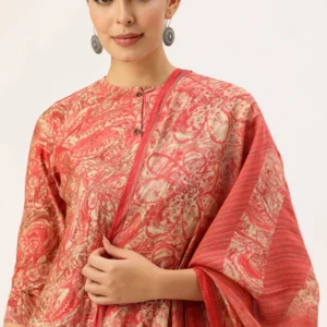 Pink Floral Printed Kurta Set