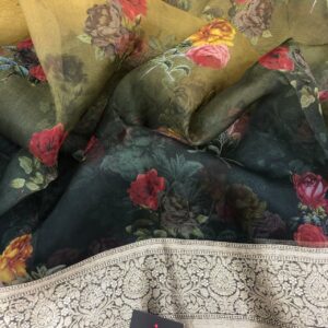 Floral printed pure Organza saree