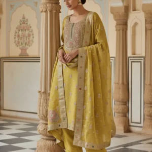 Gold Shimmer Readymade Suit & Palazzo Pant