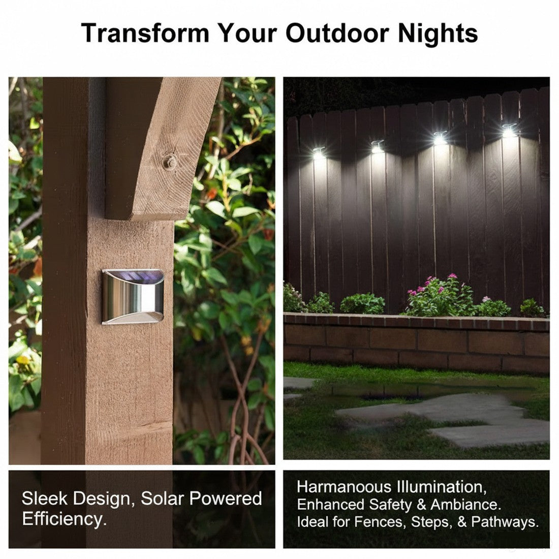 4PCS Super Bright Solar Powered Door Fence Wall Lights LED Outdoor Garden Lamp - Image 8
