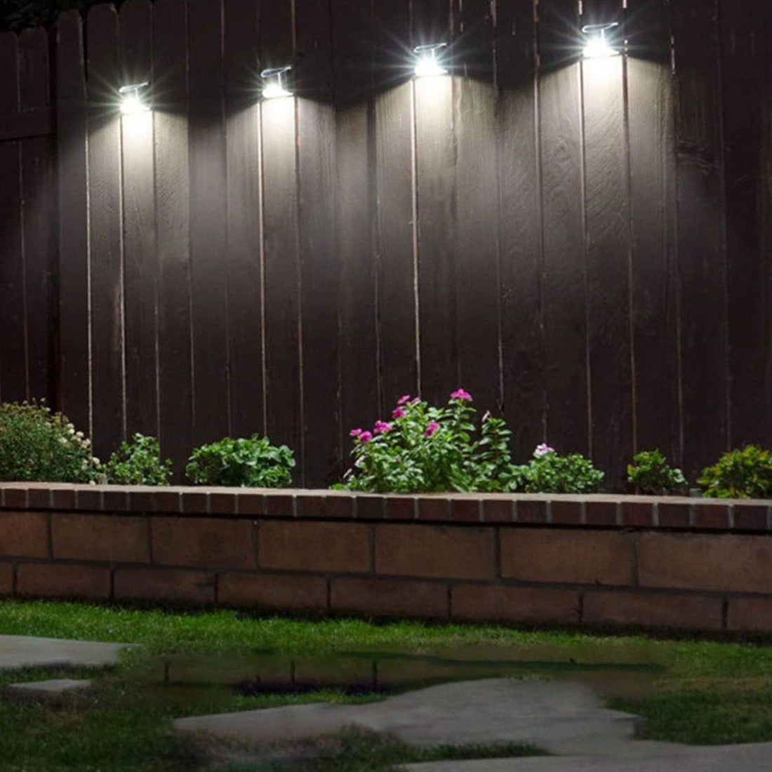 4PCS Super Bright Solar Powered Door Fence Wall Lights LED Outdoor Garden Lamp - Image 5