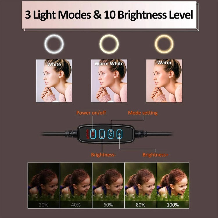 LED Selfie Ring Light with Adjustable Tripod and Bluetooth Remote - Photography and Makeup Light for Phones - Image 3
