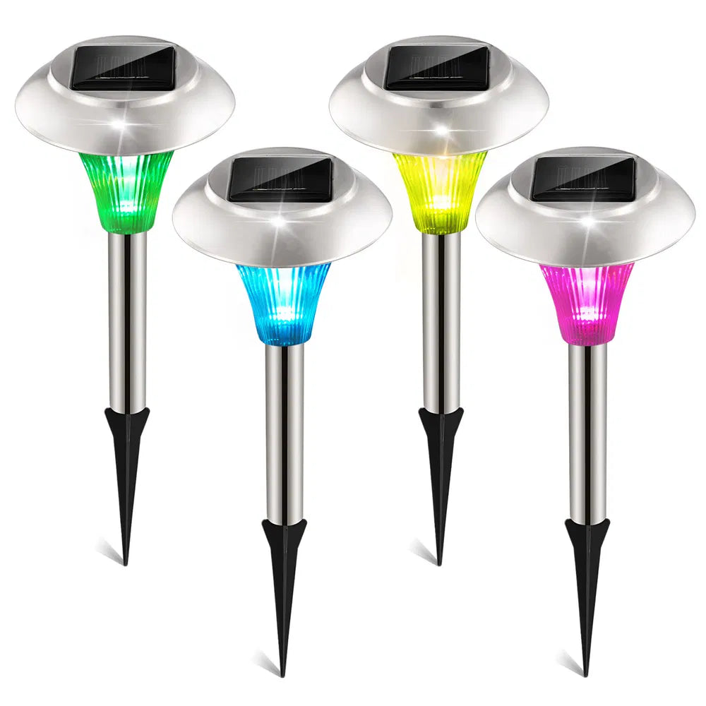 4Packs Solar Garden Lights Outdoor IP44 Waterproof Solar Pathway Lights Color Changing Landscape Lamps - Image 6