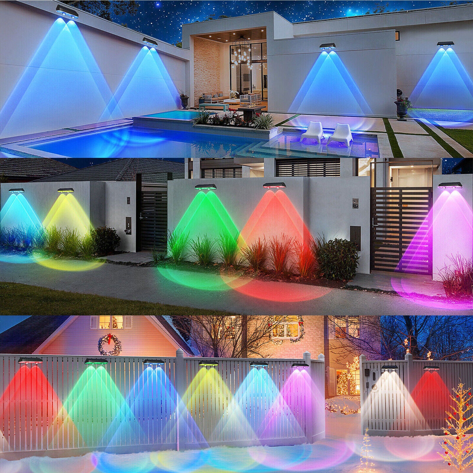 2PCS Super Bright Solar Powered Door Fence Wall Lights LED Outdoor Garden Lamp - Image 6