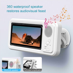 Bathroom Waterproof Mobile Phone Box Bluetooth Speaker Audio Bath TV Stand Mobile Phone Holder 360 Degree Rotation Touch Screen