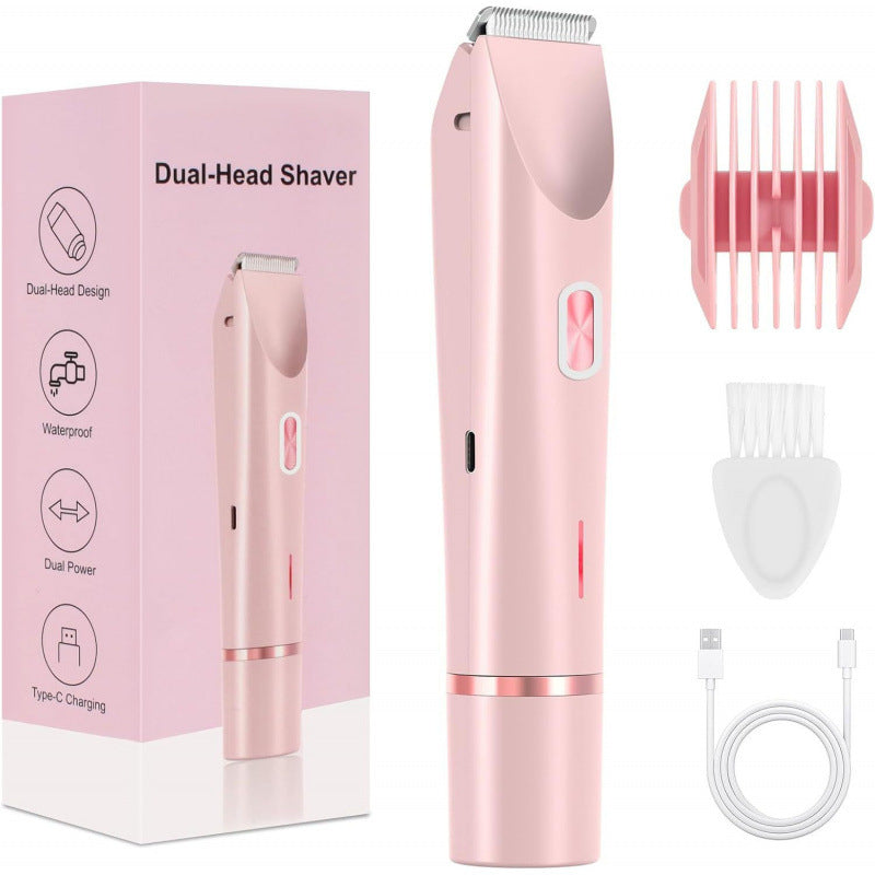 2 In 1 Hair Remover Women's Double Head Shaver Private Pubic Hair Trimmer Electric Razor Wet Dry Electric Body Hair - Image 11