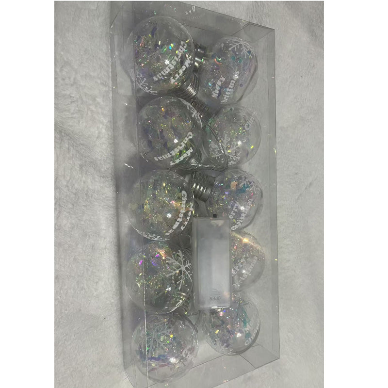 Letter Snowflake 10 LED Globe String Lights, 6.5FT Battery Operated Fairy Lights, Warm White 3000K Christmas Decor Lights - Image 3
