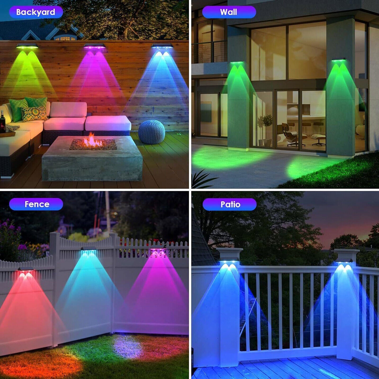 2PCS Super Bright Solar Powered Door Fence Wall Lights LED Outdoor Garden Lamp - Image 3