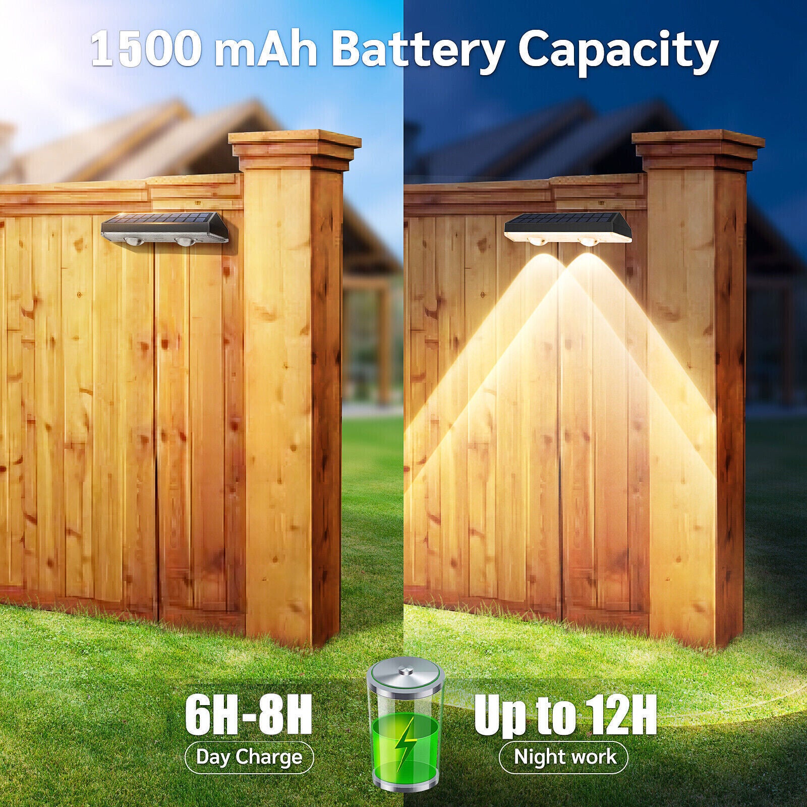 2PCS Super Bright Solar Powered Door Fence Wall Lights LED Outdoor Garden Lamp - Image 9