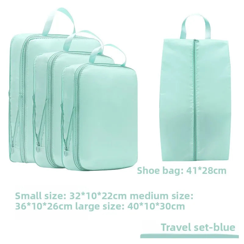 4Pcs/Set Travel Compression Packing Cubes Bag Portable Suitcase Clothes Organizers Waterproof Luggage Storage Cases Drawer Bags - Image 8
