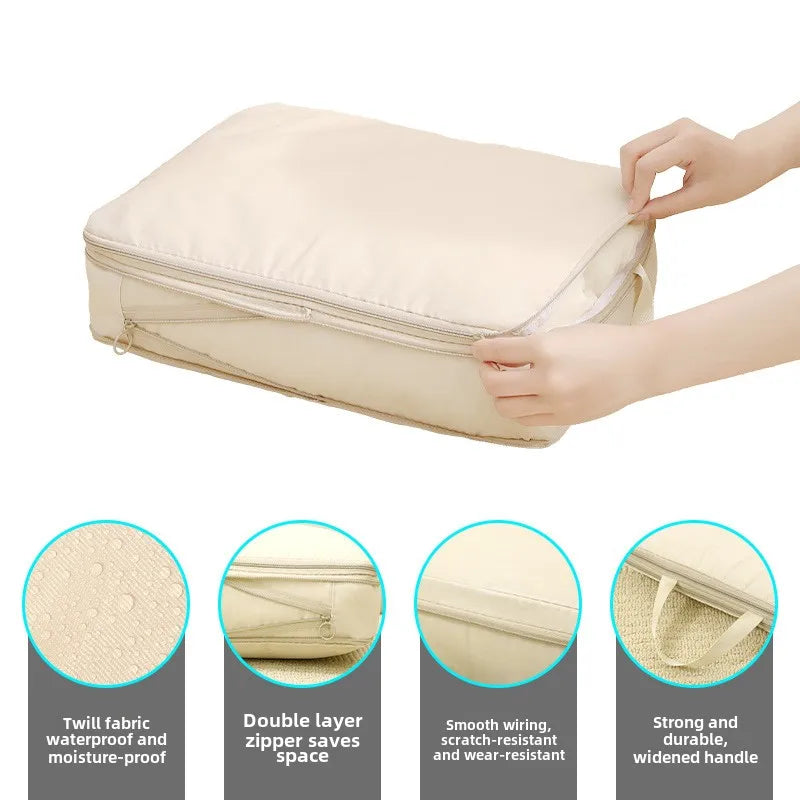 4Pcs/Set Travel Compression Packing Cubes Bag Portable Suitcase Clothes Organizers Waterproof Luggage Storage Cases Drawer Bags - Image 3