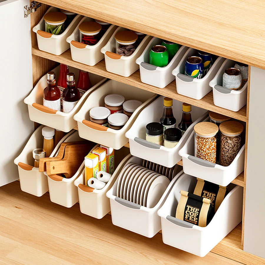 Plastic Under Sink Organizer with Wheels, Bottle Organization Bins Kitchen Cabinet Organizers Plastic Organizer Basket for Under - Image 3