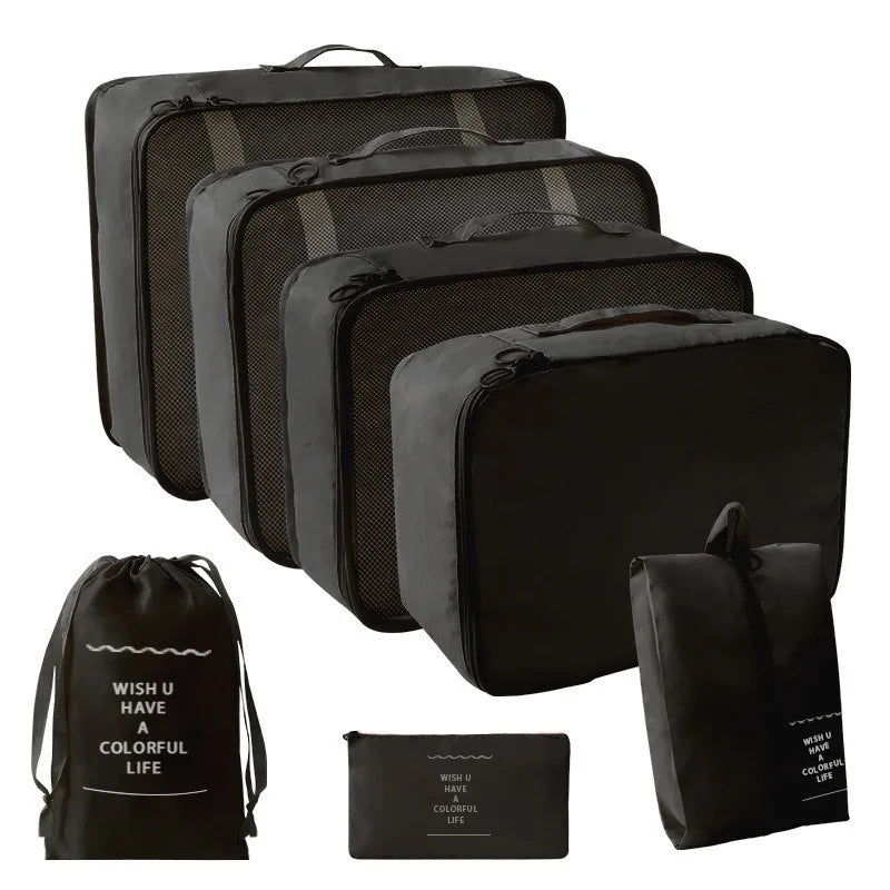 7/8/9-piece Set Travel Storage Bags,Digital Toiletries Shoes Clothes Organizer bag Suitcase Clothes Tidy Pouch,Packing Cubes Set - Image 9