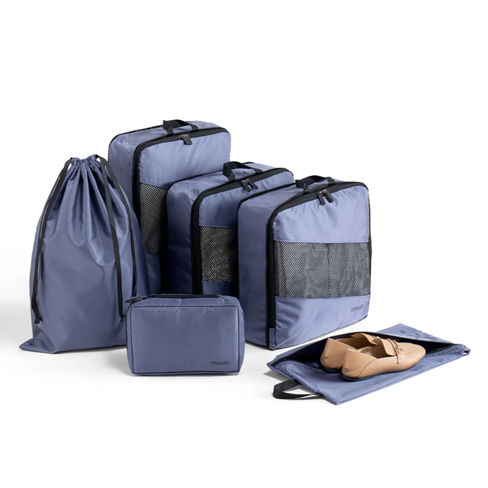 5 Set/6 Set Compressible Packing Cubes Travel Storage Bag Portable Large Capacity Waterproof Suitcase Handbag Luggage Organizer - Image 14