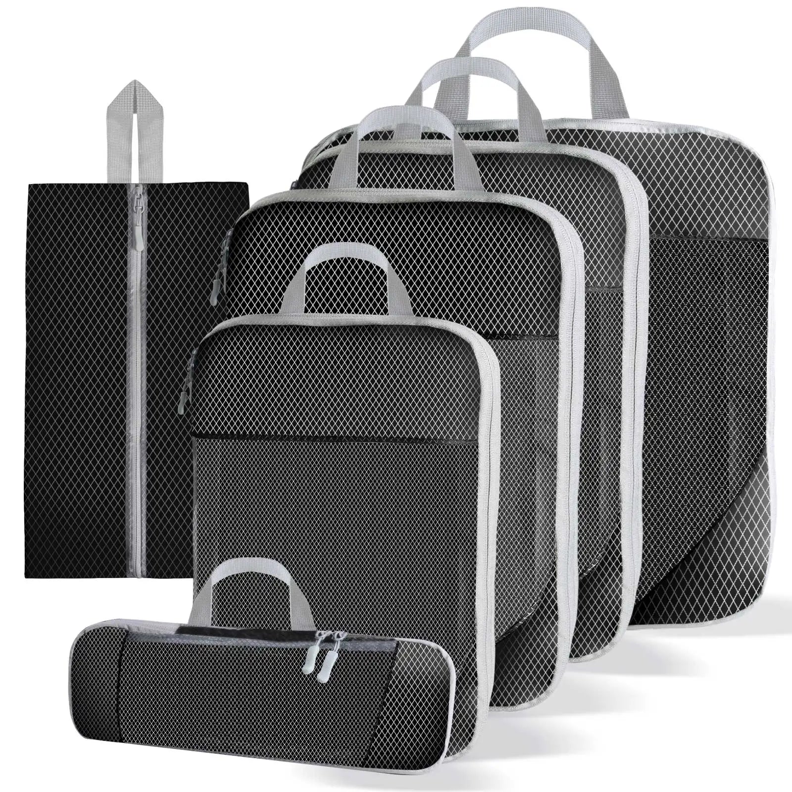 5 Set/6 Set Compressible Packing Cubes Travel Storage Bag Portable Large Capacity Waterproof Suitcase Handbag Luggage Organizer - Image 16