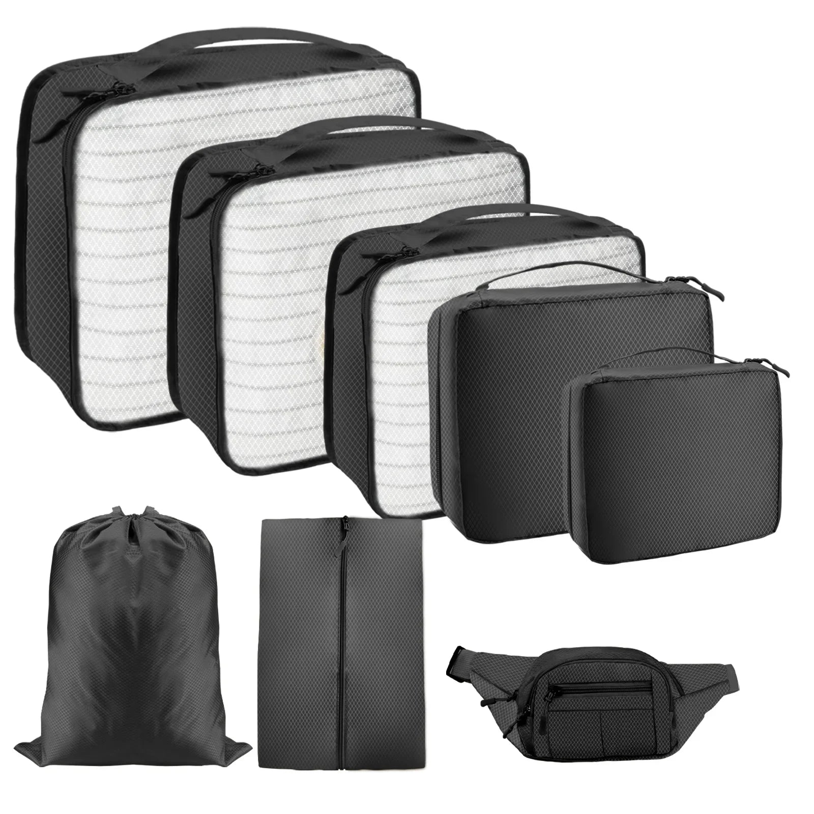 5 Set/6 Set Compressible Packing Cubes Travel Storage Bag Portable Large Capacity Waterproof Suitcase Handbag Luggage Organizer - Image 10
