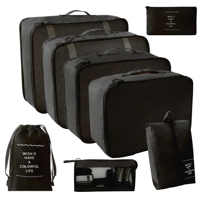 7/8/9-piece Set Travel Storage Bags,Digital Toiletries Shoes Clothes Organizer bag Suitcase Clothes Tidy Pouch,Packing Cubes Set - Image 7