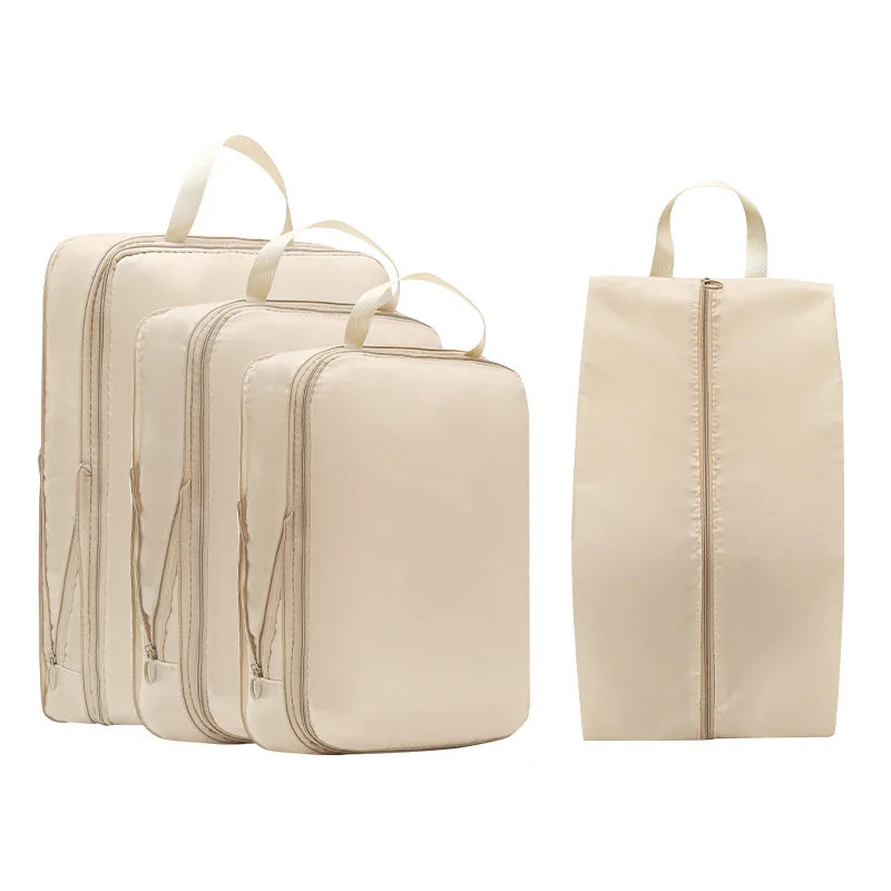 4Pcs/Set Travel Compression Packing Cubes Bag Portable Suitcase Clothes Organizers Waterproof Luggage Storage Cases Drawer Bags - Image 5