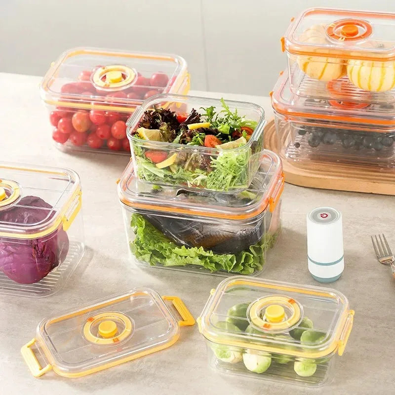 Vacuum Fresh-keeping Box Refrigerator Sealed Canister Microwavable Transparent Food Storage Container Kitchen Organizer Bento - Image 2