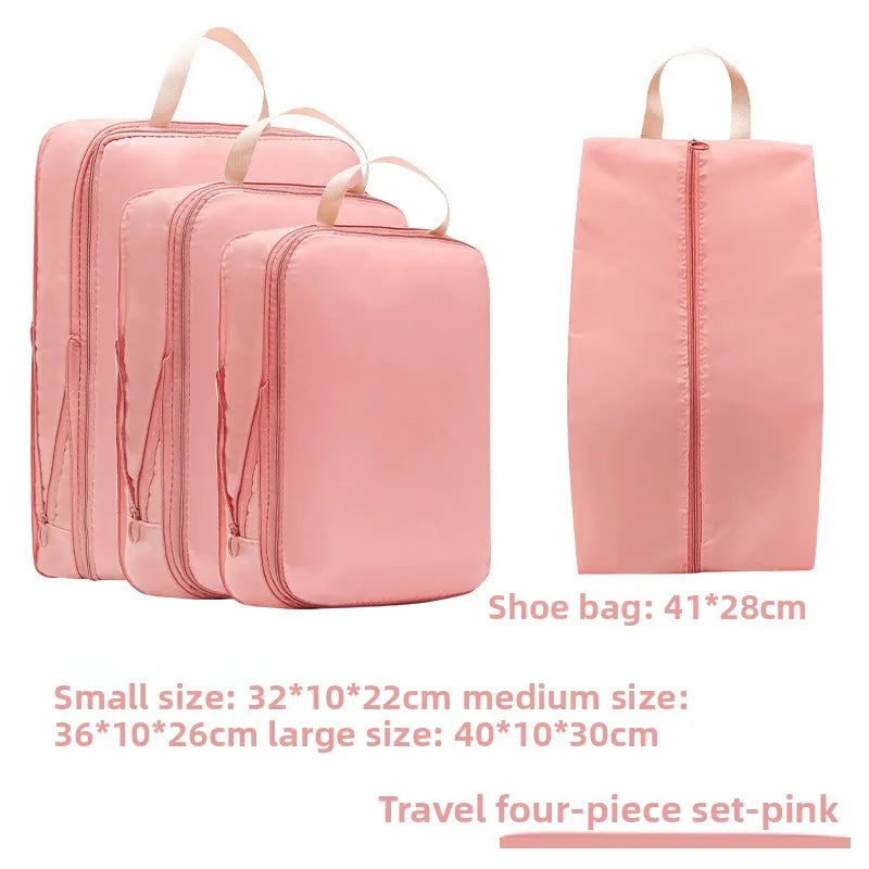 4Pcs/Set Travel Compression Packing Cubes Bag Portable Suitcase Clothes Organizers Waterproof Luggage Storage Cases Drawer Bags - Image 7