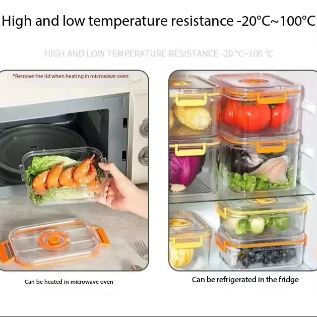 Vacuum Fresh-keeping Box Refrigerator Sealed Canister Microwavable Transparent Food Storage Container Kitchen Organizer Bento - Image 4