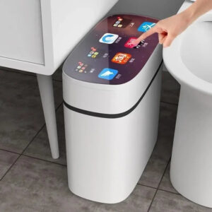 Intelligent induction trash can, automatic household living room, bathroom, electric new version, seam belt cover trash bin
