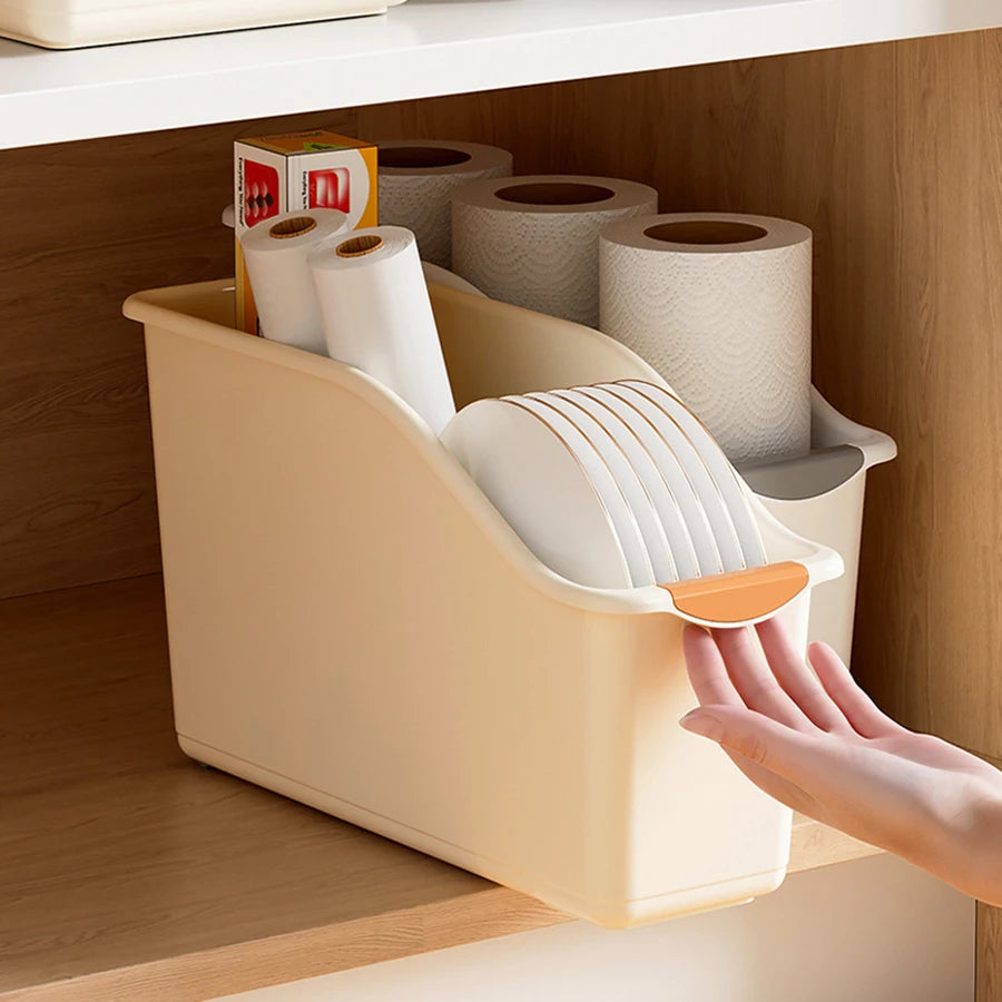 Plastic Under Sink Organizer with Wheels, Bottle Organization Bins Kitchen Cabinet Organizers Plastic Organizer Basket for Under - Image 4
