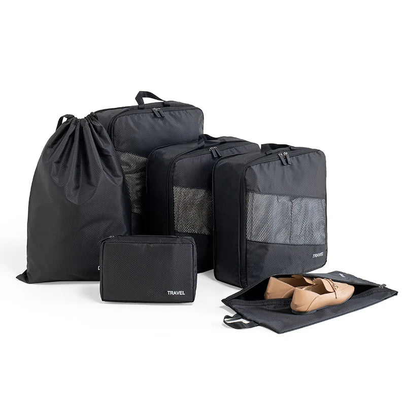 5 Set/6 Set Compressible Packing Cubes Travel Storage Bag Portable Large Capacity Waterproof Suitcase Handbag Luggage Organizer - Image 17