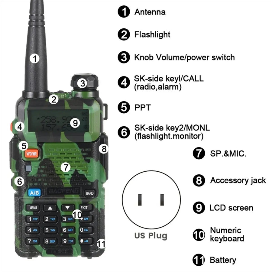 A72U UV-5R Dual Band Radio with LED Torch