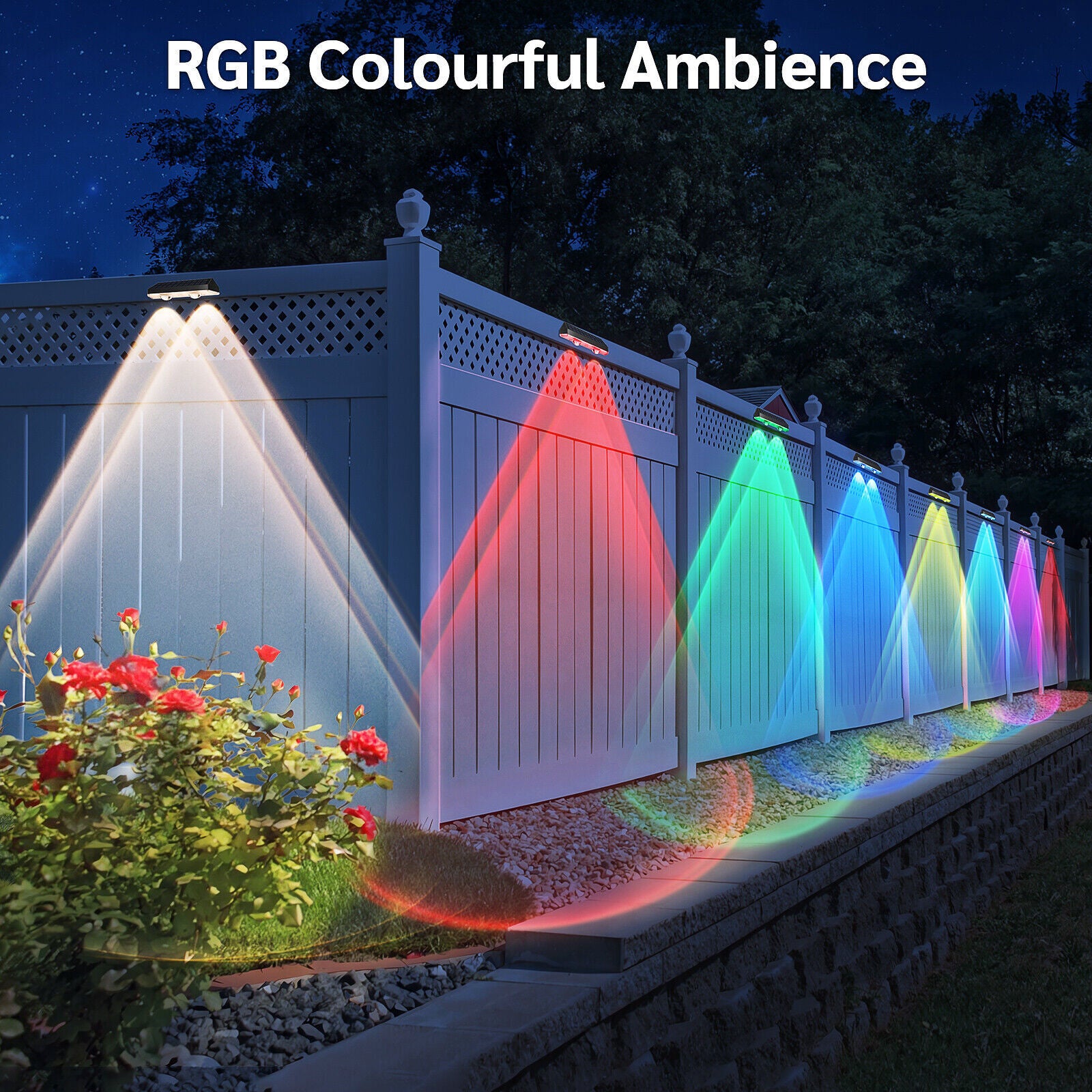 2PCS Super Bright Solar Powered Door Fence Wall Lights LED Outdoor Garden Lamp - Image 8
