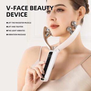 Home V-Roller Facial Massager - Microcurrent Roller with Red and Blue LED Modes
