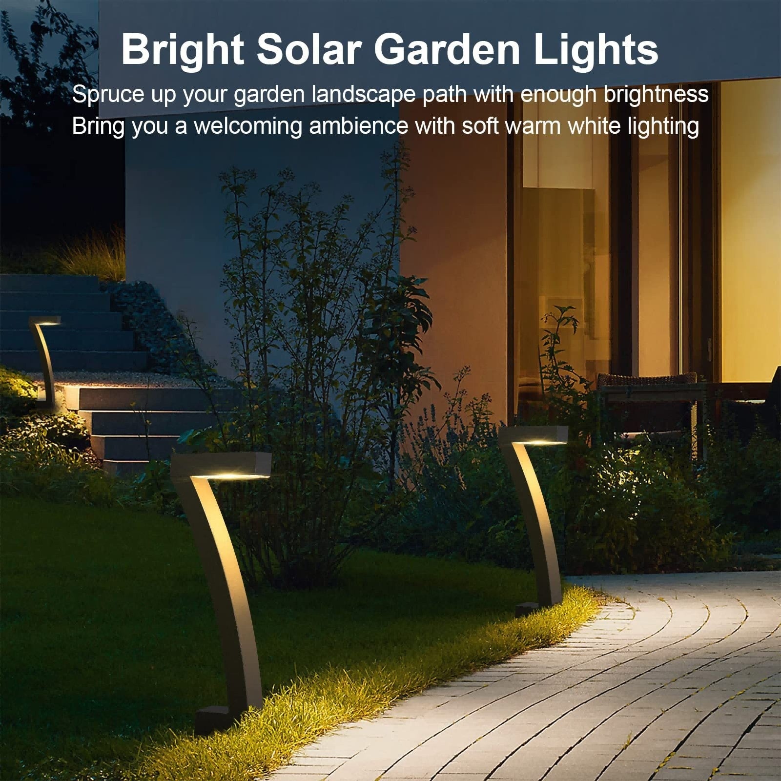 Solar Pathway Lights Outdoor Garden Walkway Landscape Decor Lamp LED Bright - Image 3