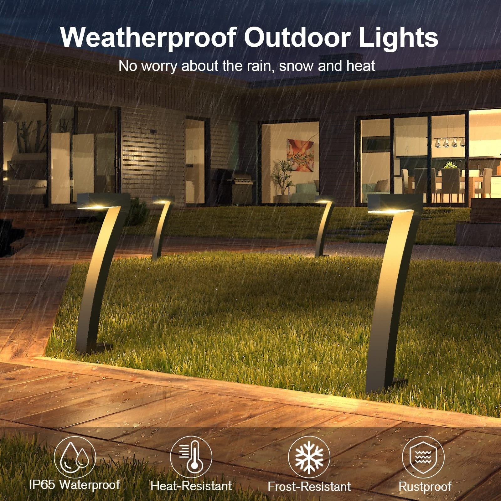 Solar Pathway Lights Outdoor Garden Walkway Landscape Decor Lamp LED Bright - Image 4