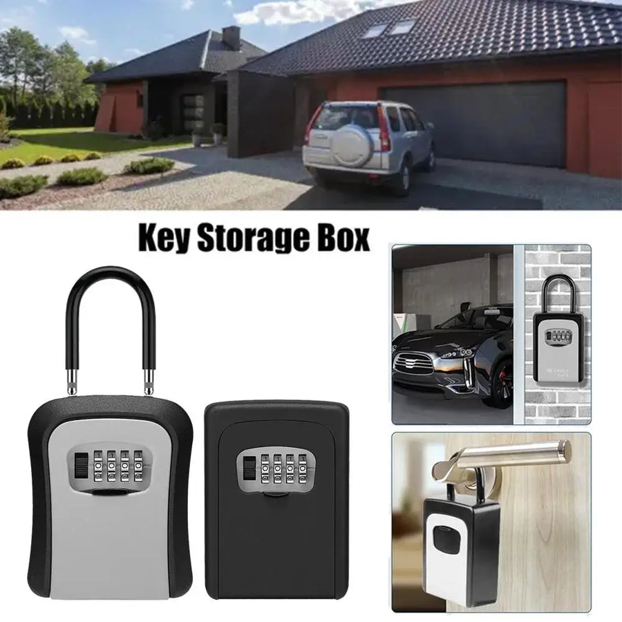 Wall-Mounted Key Lock Box (12-Button Code)