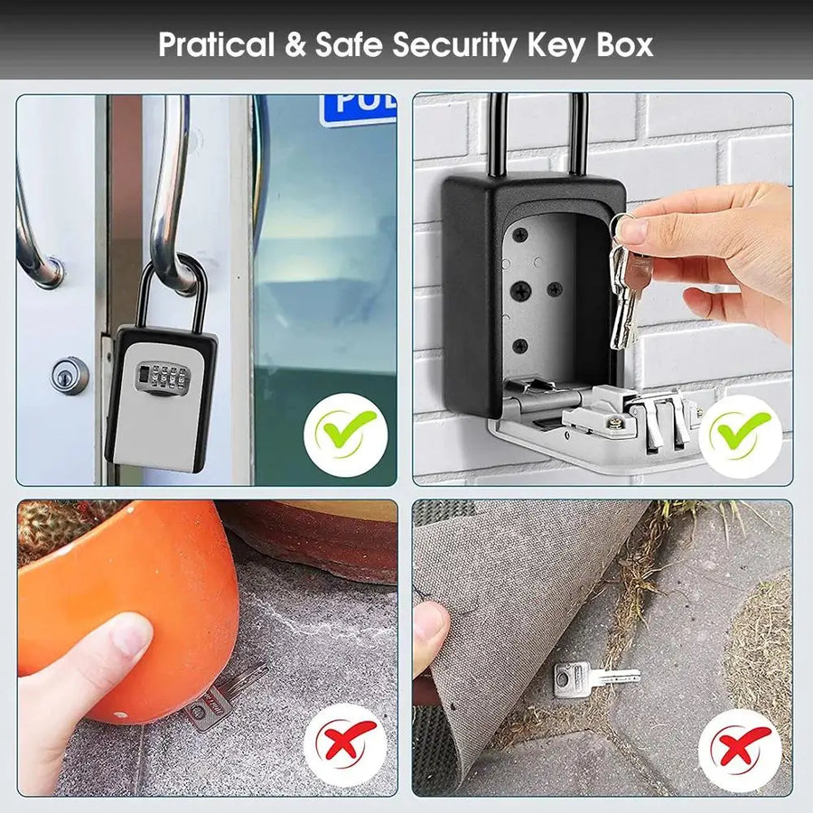 Wall-Mounted Key Lock Box (12-Button Code)