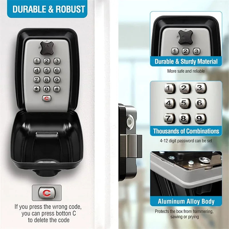 Key Safe Box with Code (Wall, Hook or Car)