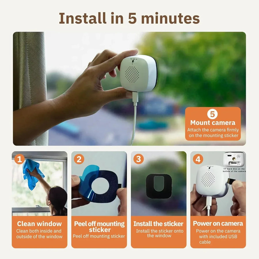 Mini Stick-On Window Camera (2.4/5 GHz)