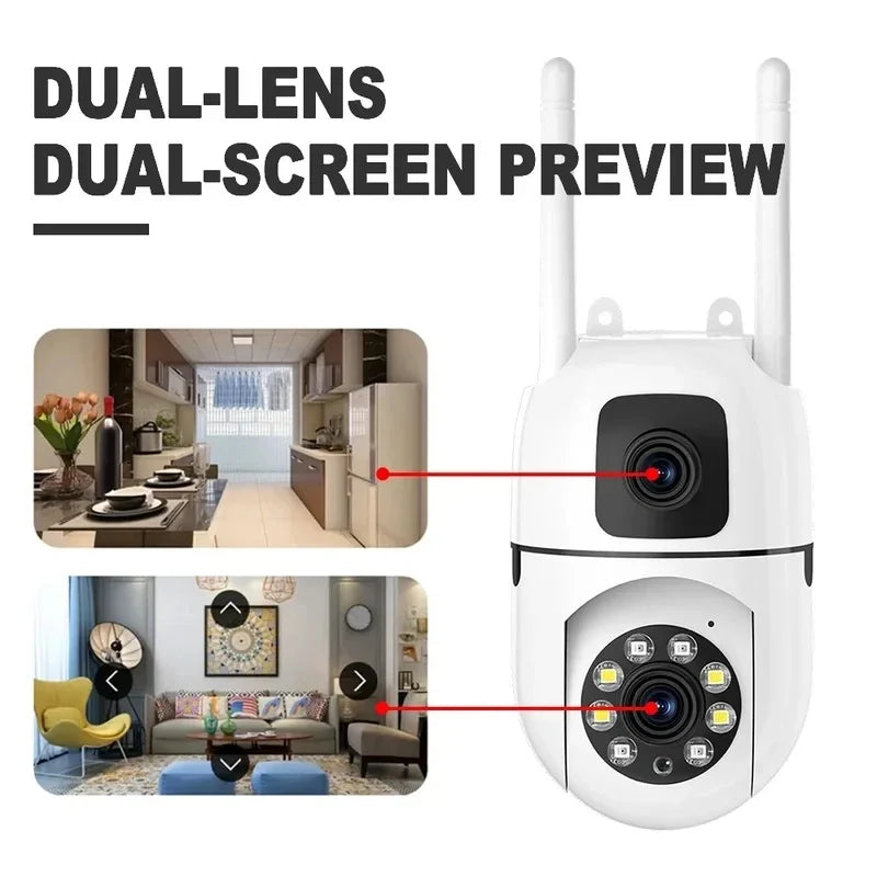 Dual-Lens Pan & Tilt Wi-Fi Camera (V380 Pro)