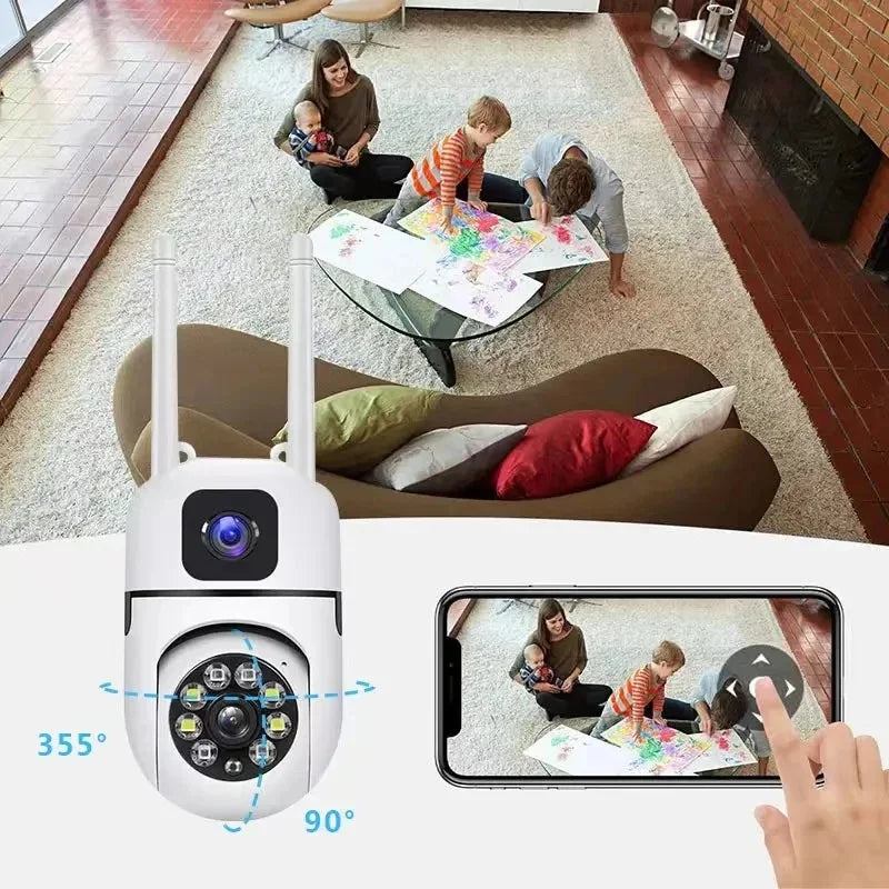 Dual-Lens Pan & Tilt Wi-Fi Camera (V380 Pro)