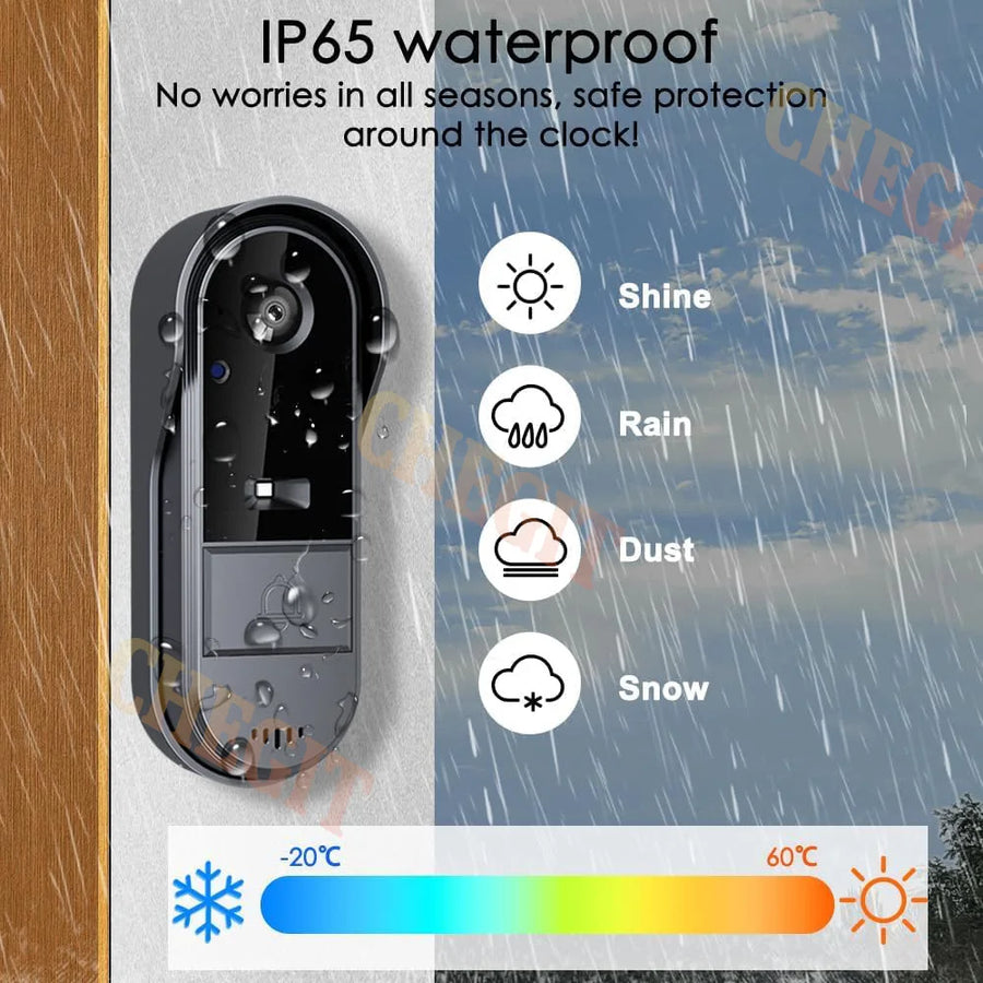 Wi-Fi Video Doorbell with 4.3 inch Indoor Screen